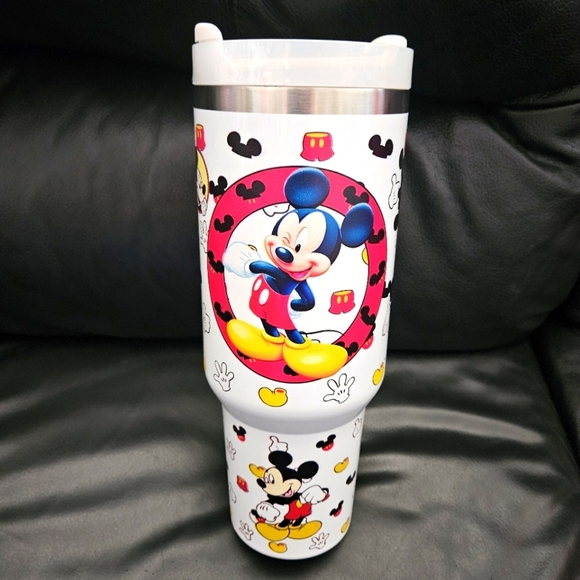 Mickey Mouse Travel Tumbler Stainless Thermos Cooler Mug  Steel NEW - Picture 1 of 9